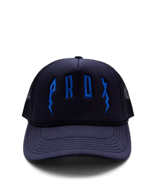 PRDX Trucker Hat (Black/Black/Blue) sold by Paradox Lab