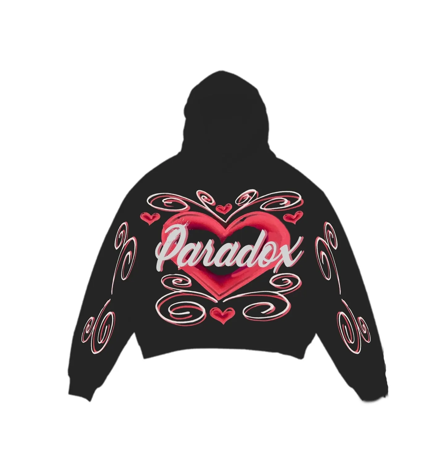 "AIRBRUSHED HEARTS" LIGHTNING ARC LOGO HOODIE (BLACK) sold by Paradox Lab
