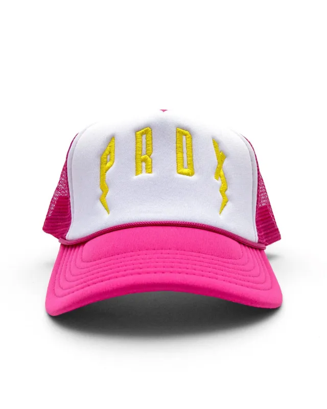 PRDX Trucker Hat (Pink/ White/Yellow) sold by Paradox Lab