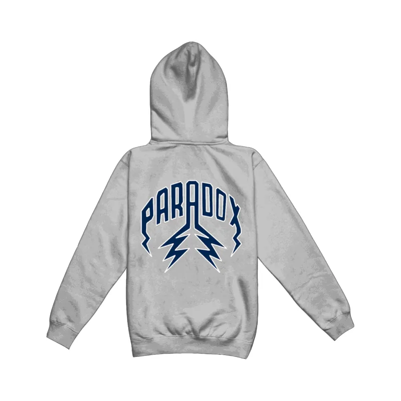 "COLLEGE" LIGHTNING ARC LOGO HOODIE (COLLEGE GREY) sold by Paradox Lab
