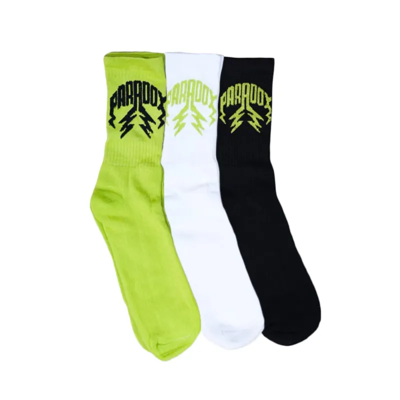 Crew Socks Lightning Arc Logo (3 Pack) - Green sold by Paradox Lab