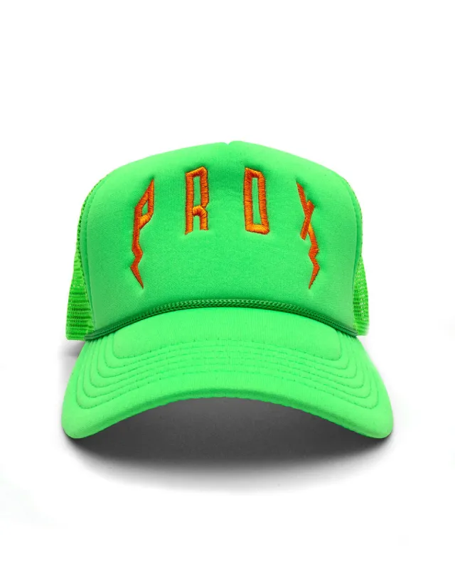 PRDX TRUCKER HAT (GREEN/GREEN/ORANGE) sold by Paradox Lab