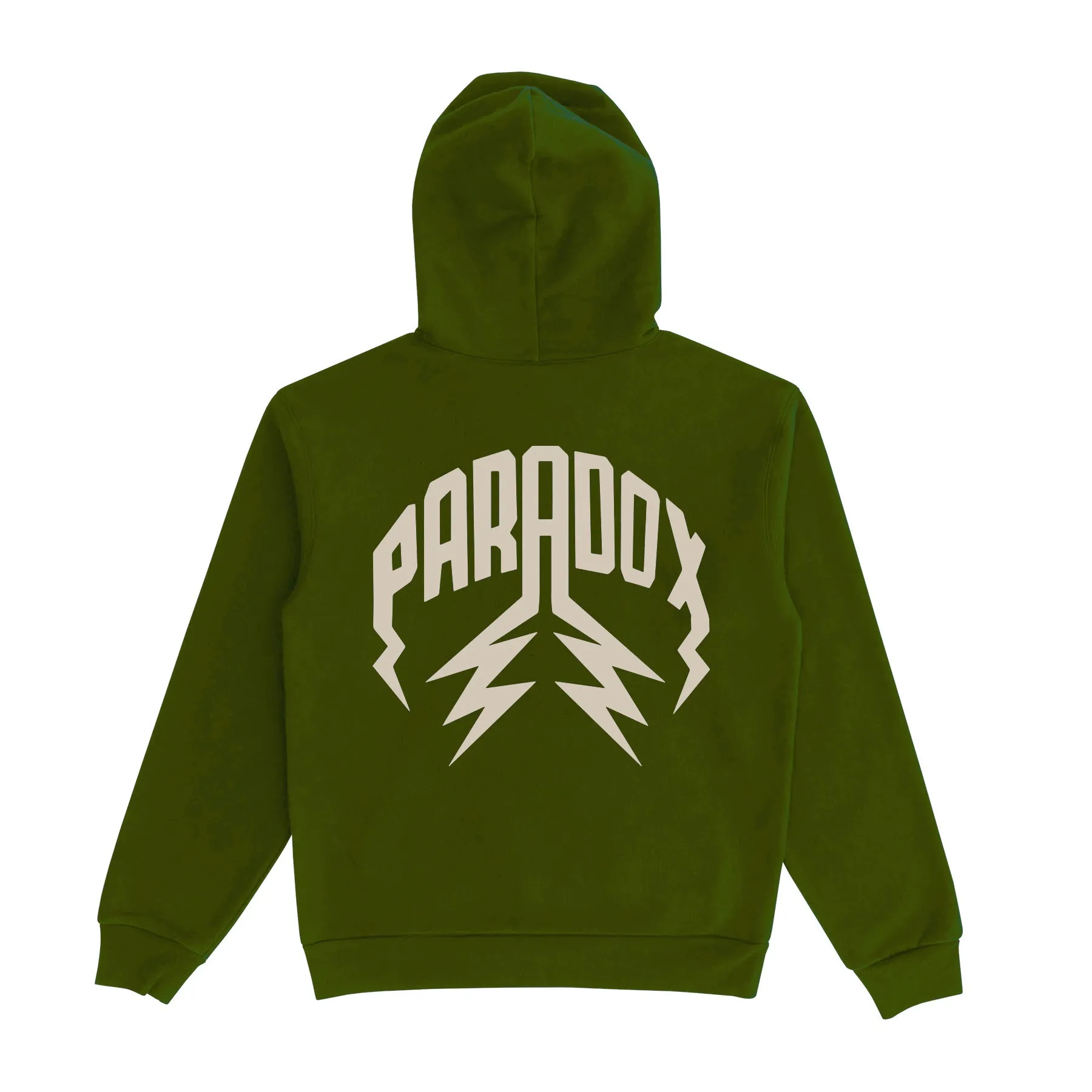 "NEUTRAL TONE" LIGHTNING ARC LOGO PULL-OVER HOODIE (OLIVE) sold by Paradox Lab