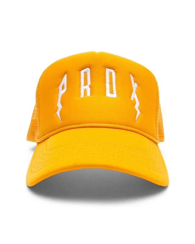 PRDX TRUCKER HAT (GOLD/GOLD/WHITE) sold by Paradox Lab