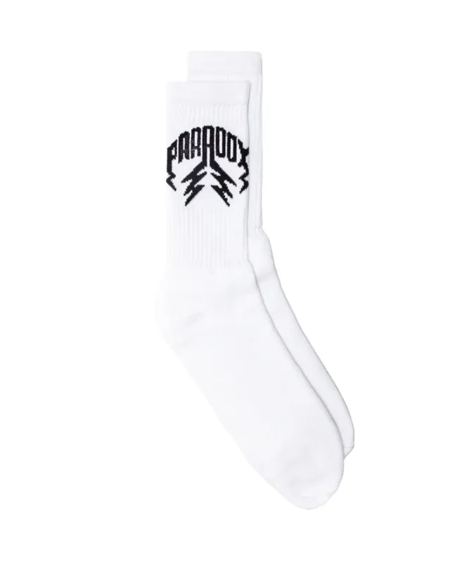 Crew Socks Lightning Arc Logo (2 Pack) - White sold by Paradox Lab