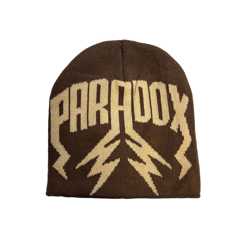 LIGHTNING ARC LOGO BEANIE - (BROWN) sold by Paradox Lab