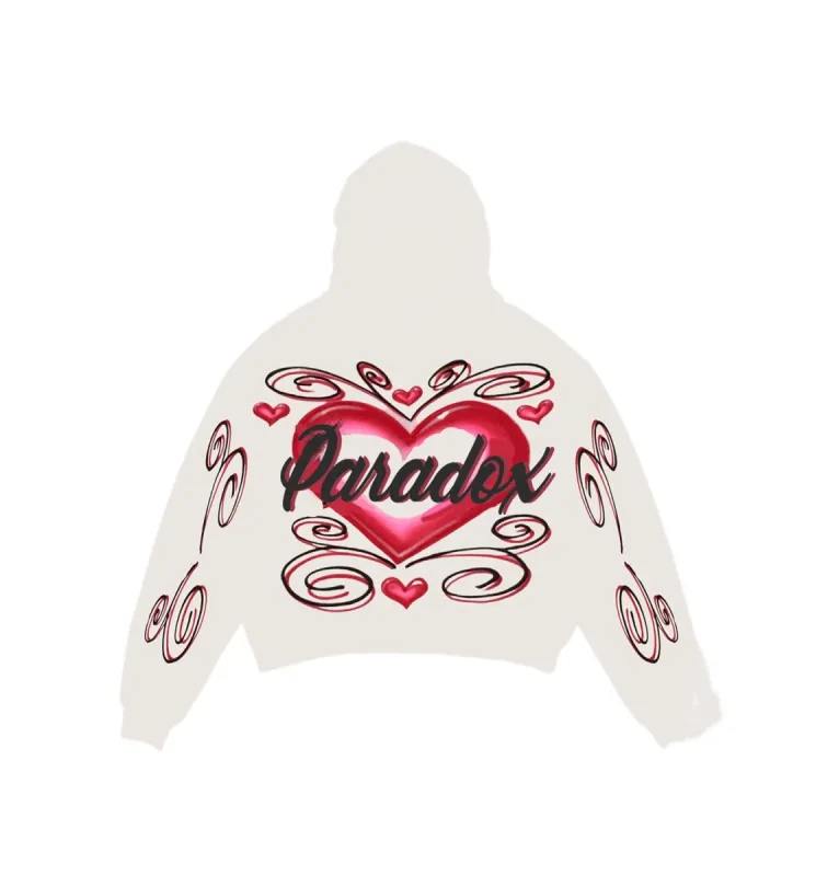 "AIRBRUSHED HEARTS" LIGHTNING ARC LOGO PULL-OVER HOODIE (CREAM) sold by Paradox Lab