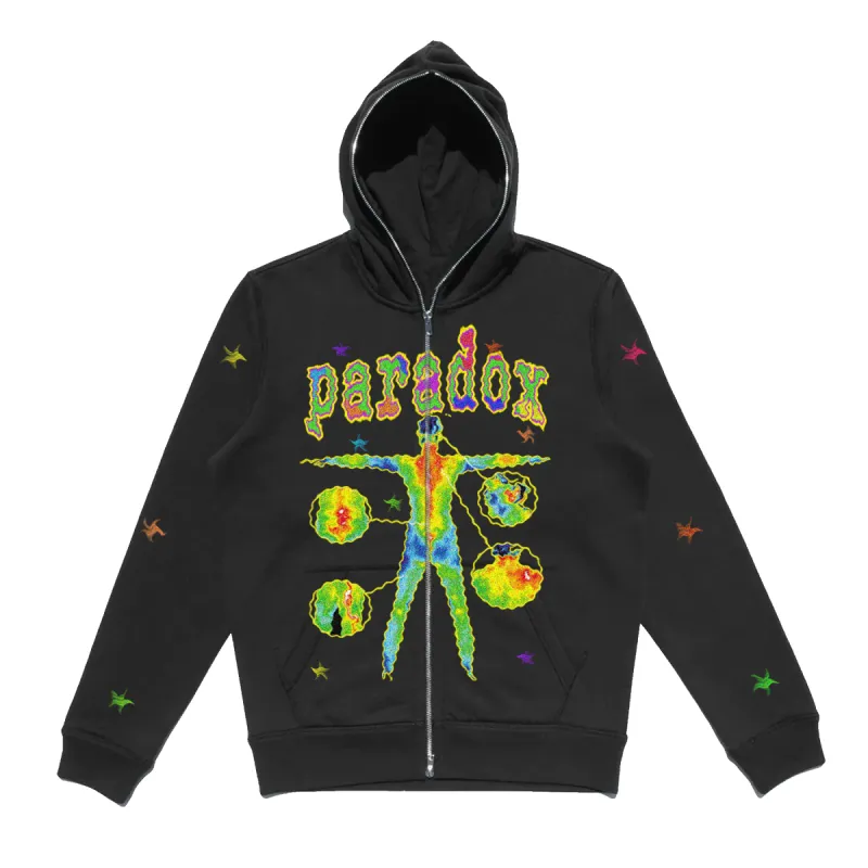 "THERMAL BODY SCAN" LIGHTNING ARC LOGO FULL-ZIP HOODIE (BLACK) sold by Paradox Lab