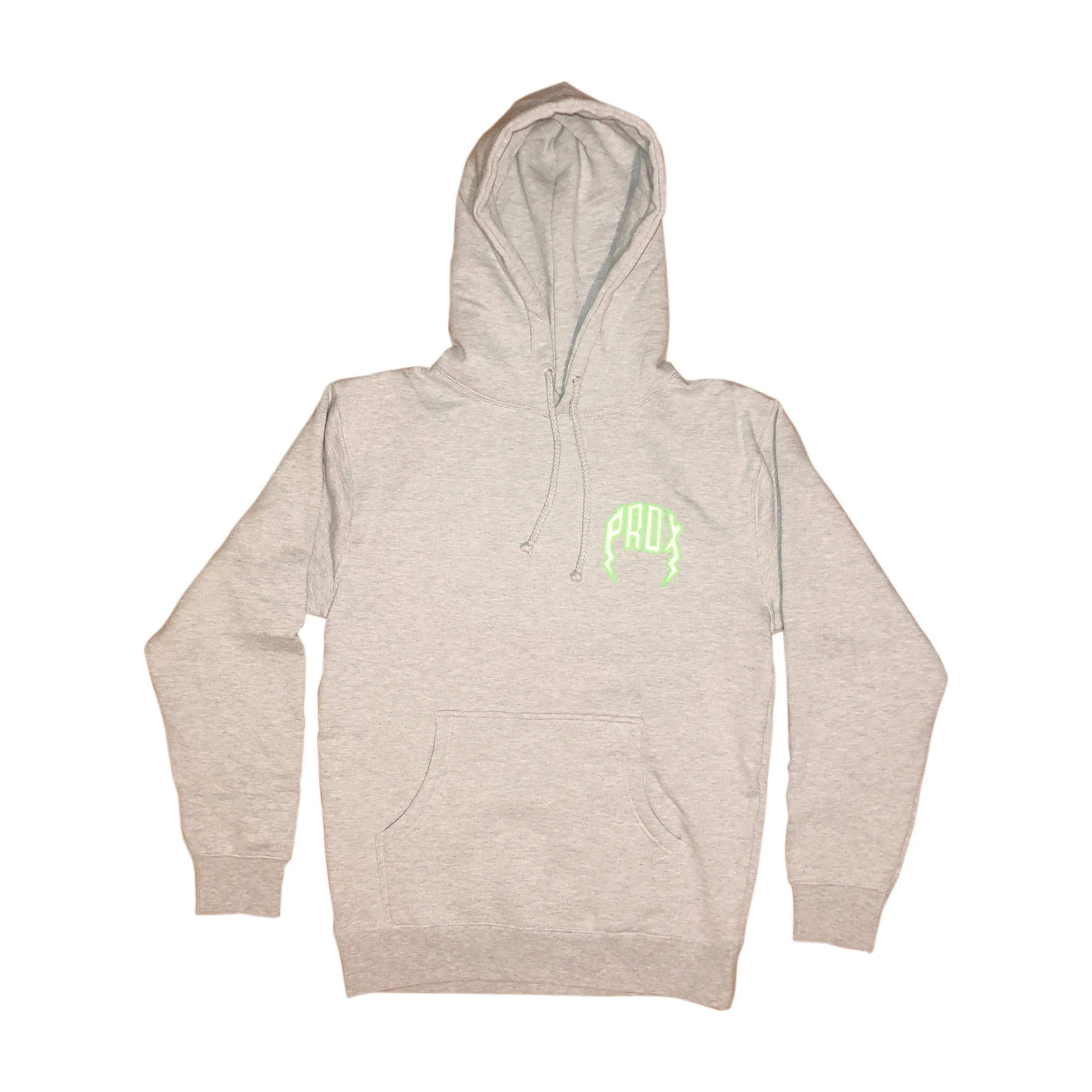 Lightning Arc Logo Pull-Over Hoodie (Gray/Neon Green) sold by Paradox Lab product image thumbnail 2