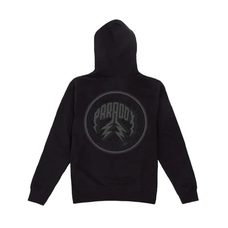 "GLOBE V2" LIGHTNING ARC LOGO HOODIE (BLACK/BLACK) sold by Paradox Lab