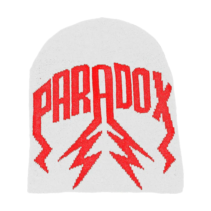 LIGHTNING ARC LOGO BEANIE - (WHITE/RED) sold by Paradox Lab