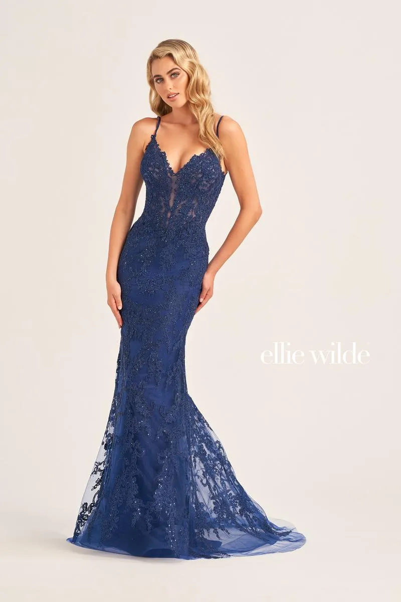 Ellie Wilde Key Hole Back Prom Dress EW35115 sold by Terry costa product image thumbnail 4