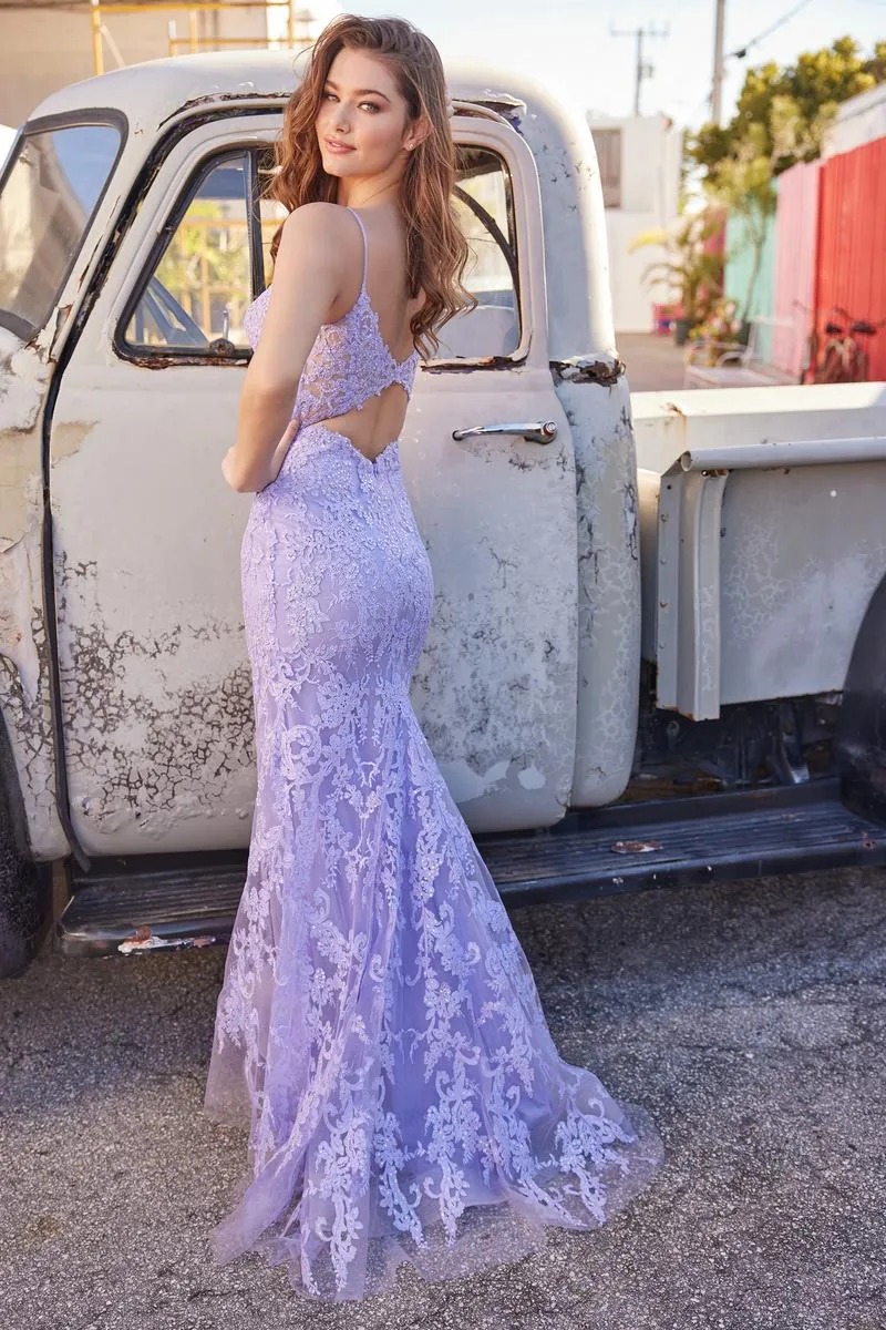 Ellie Wilde Key Hole Back Prom Dress EW35115 sold by Terry costa product image thumbnail 2