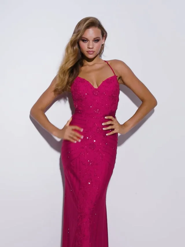 Faviana Beaded Lace-up Back Prom Dress 11021 sold by Terry costa product image thumbnail 2