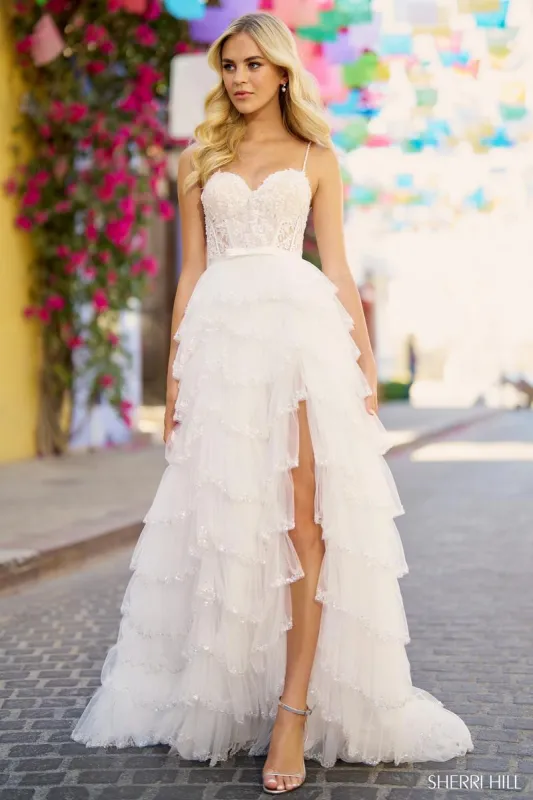 Sherri Hill A-line Ruffle Prom Dress 55972 sold by Terry costa