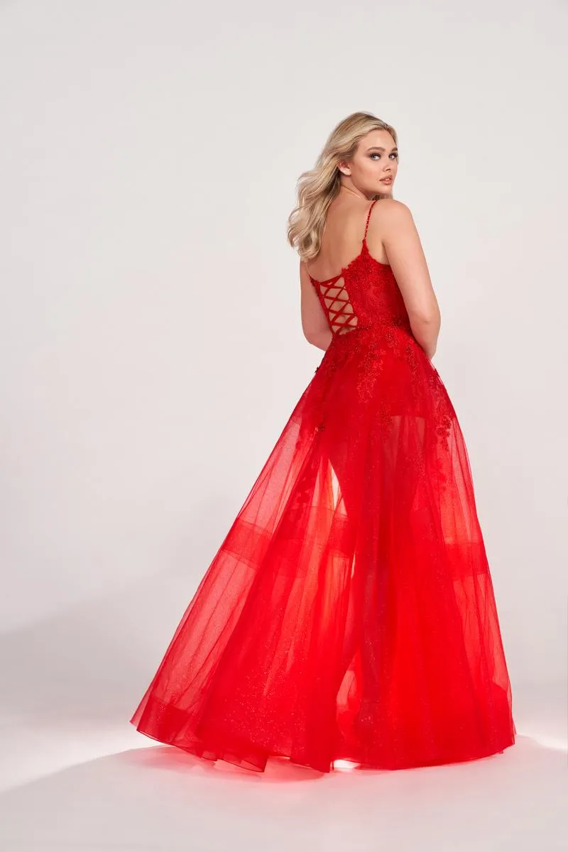 Ellie Wilde Long Illusion Prom Dress EW34032 sold by Terry costa product image thumbnail 2