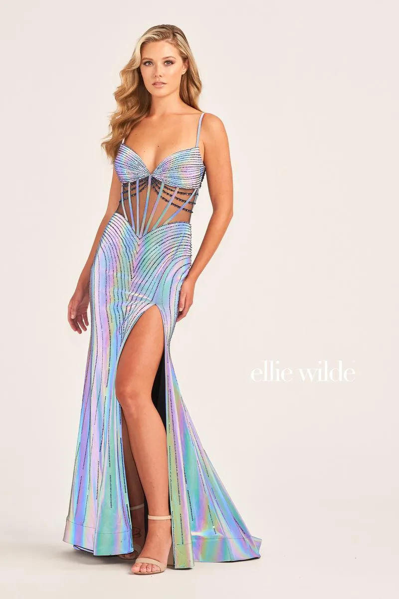 Ellie Wilde Fitted Corset Prom Dress EW35702 sold by Terry costa product image thumbnail 3
