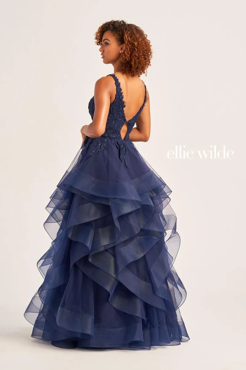 Ellie Wilde Tiered Ball Gown EW35119 sold by Terry costa product image thumbnail 2