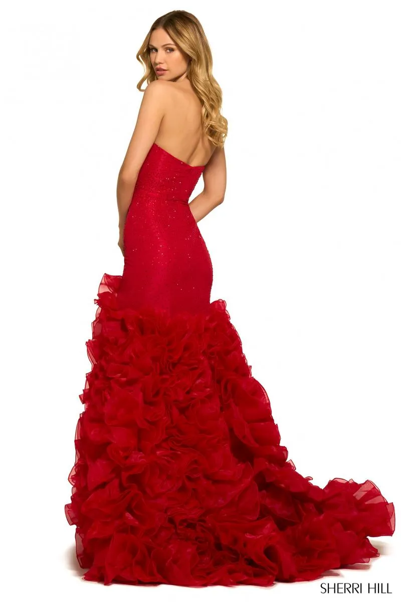 Sherri Hill Mermaid Ruffle Dress 55492 sold by Terry costa product image thumbnail 2