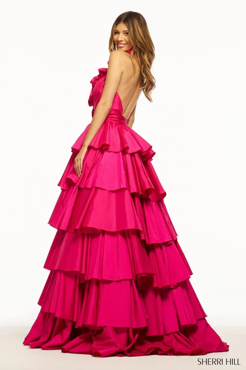 Sherri Hill Taffeta Halter Ball Gown Prom Dress 56013 sold by Terry costa product image thumbnail 4