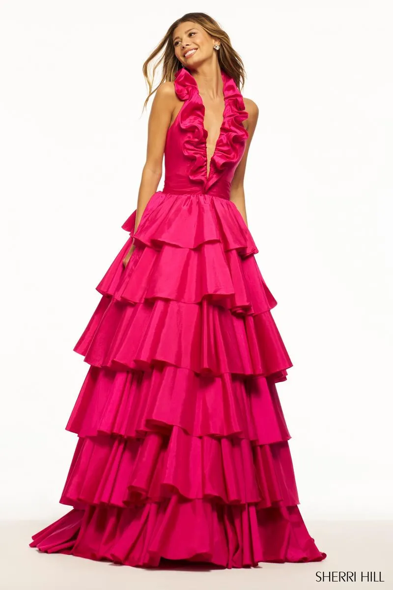 Sherri Hill Taffeta Halter Ball Gown Prom Dress 56013 sold by Terry costa product image thumbnail 3
