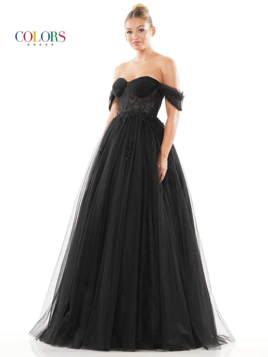 Colors Off Shoulder Corset Ball Gown Dress 3240 sold by Terry costa product image thumbnail 4