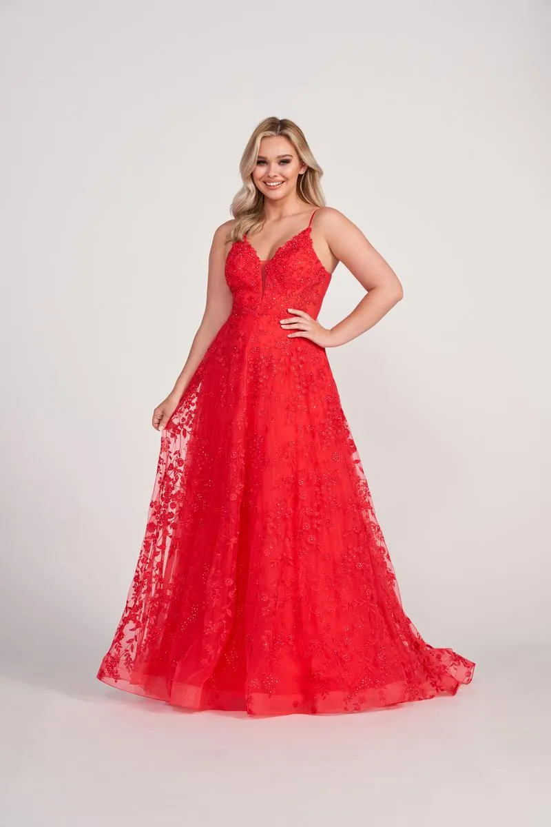 Ellie Wilde Long Lace Ball Gown Dress EW34048 sold by Terry costa product image thumbnail 5