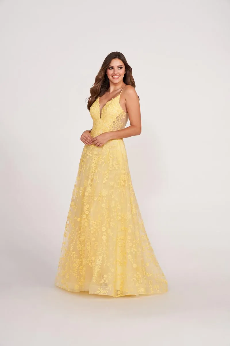 Ellie Wilde Long Lace Ball Gown Dress EW34048 sold by Terry costa product image thumbnail 4