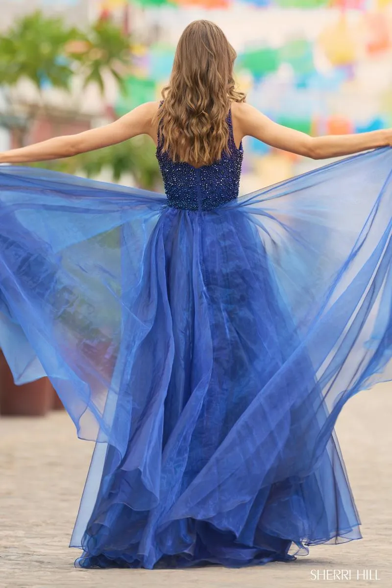 Sherri Hill Plunging Bodice Prom Dress 55567 sold by Terry costa product image thumbnail 2