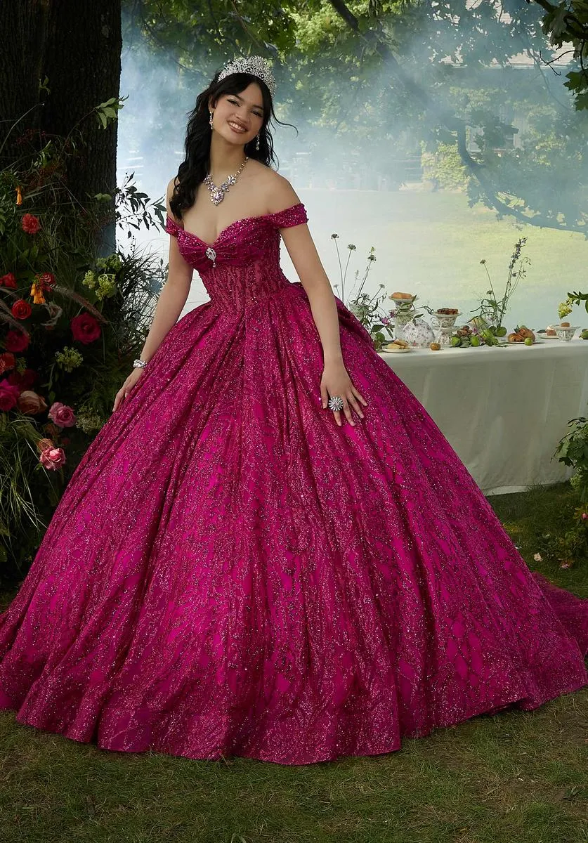 Vizcaya by Morilee Glitter Tulle Quince Dress 89455 sold by Terry costa product image thumbnail 5