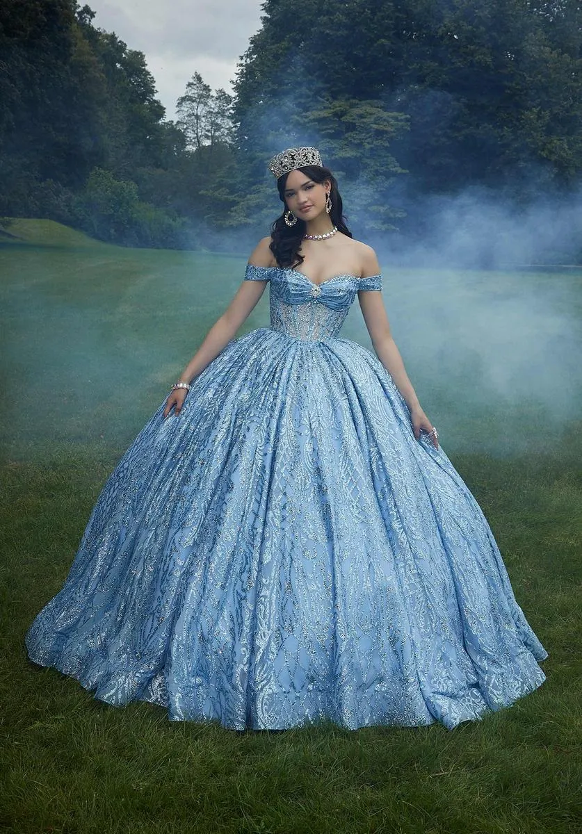 Vizcaya by Morilee Glitter Tulle Quince Dress 89455 sold by Terry costa product image thumbnail 4