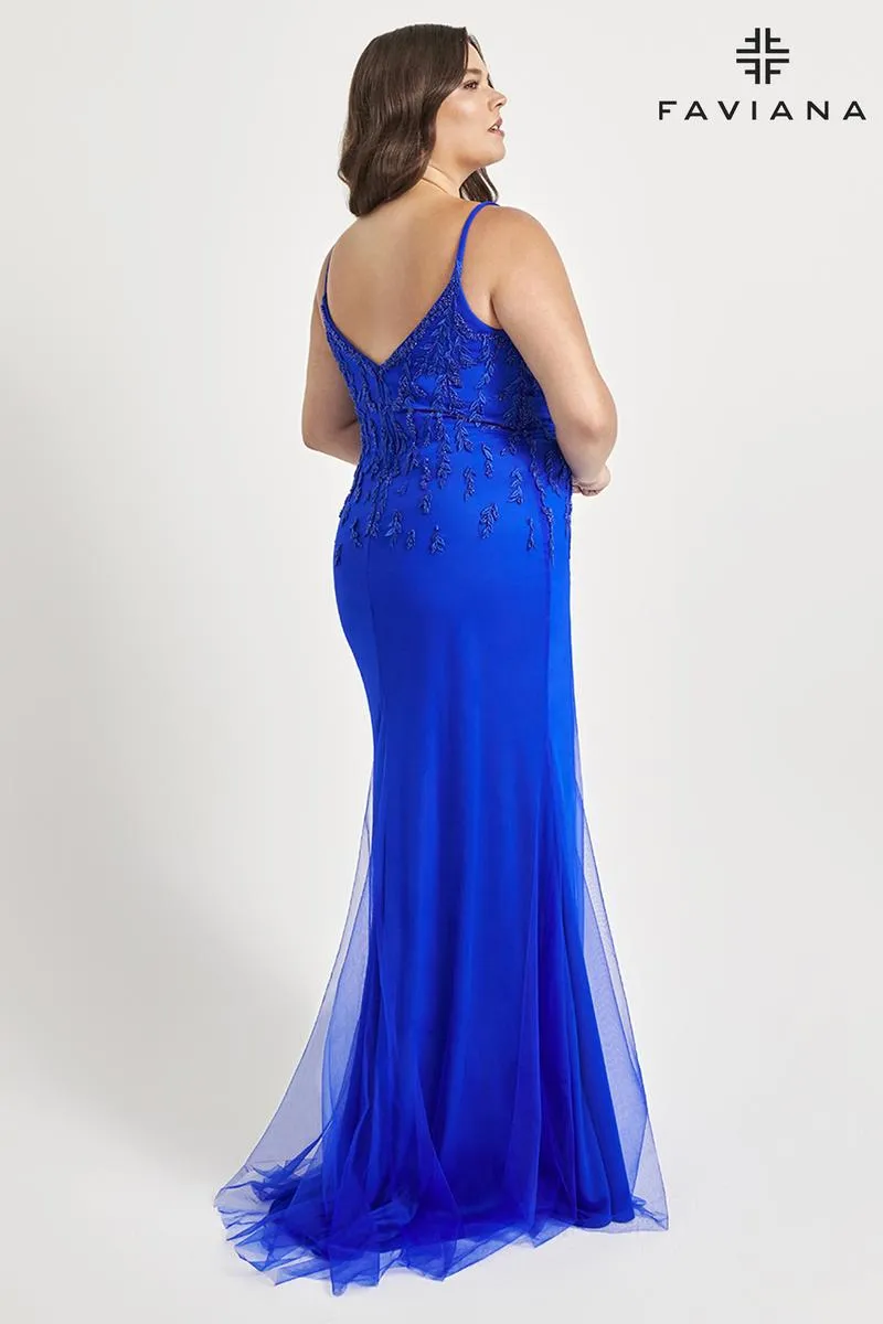 Faviana Scoop Neck Plus Size Prom Dress 9559 sold by Terry costa product image thumbnail 2