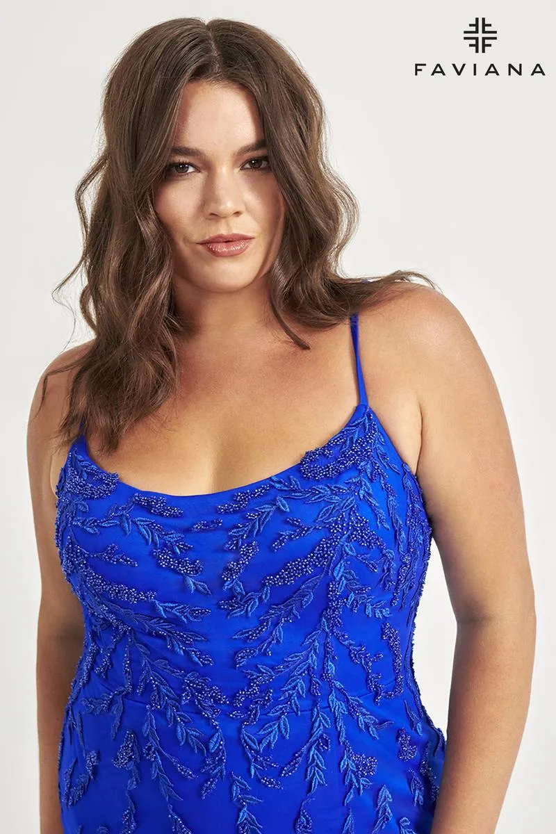 Faviana Scoop Neck Plus Size Prom Dress 9559 sold by Terry costa product image thumbnail 3