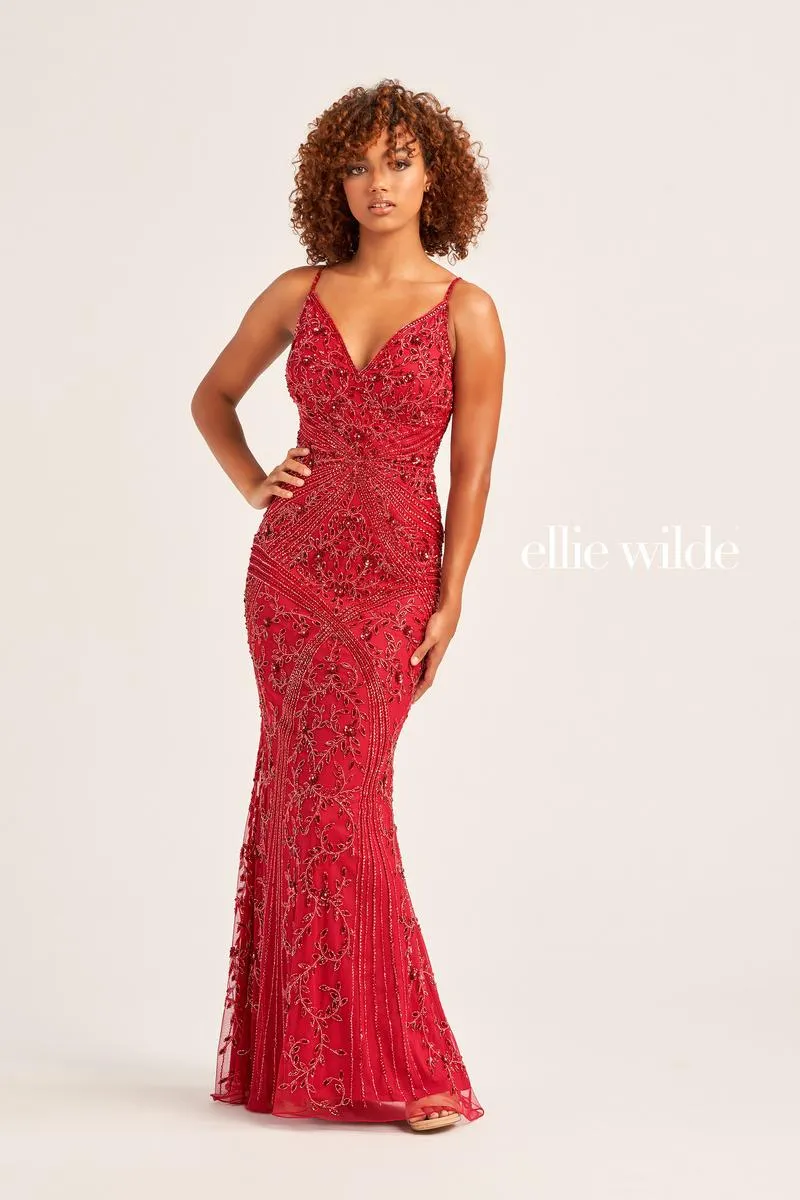 Ellie Wilde Beaded Prom Dress EW35065 sold by Terry costa product image thumbnail 5
