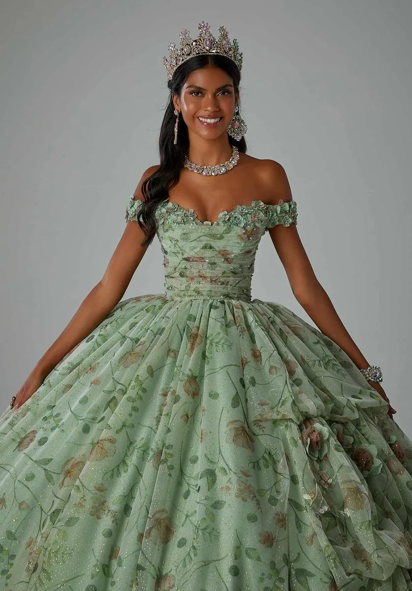 Vizcaya by Morilee Floral Print Quince Dress 89457 sold by Terry costa product image thumbnail 4