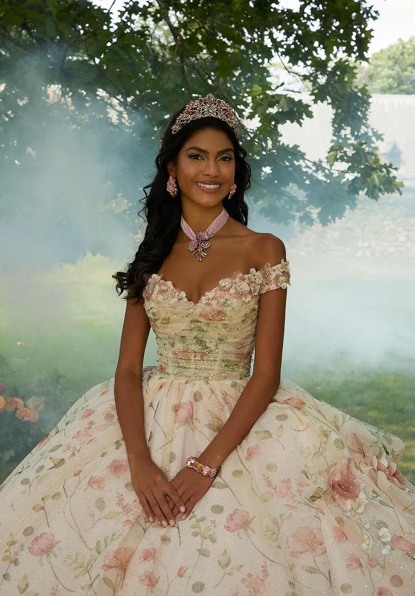 Vizcaya by Morilee Floral Print Quince Dress 89457 sold by Terry costa product image thumbnail 5