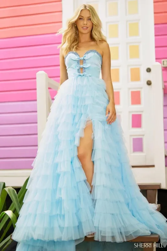Sherri Hill Strapless Ruffle Prom Dress 56012 sold by Terry costa