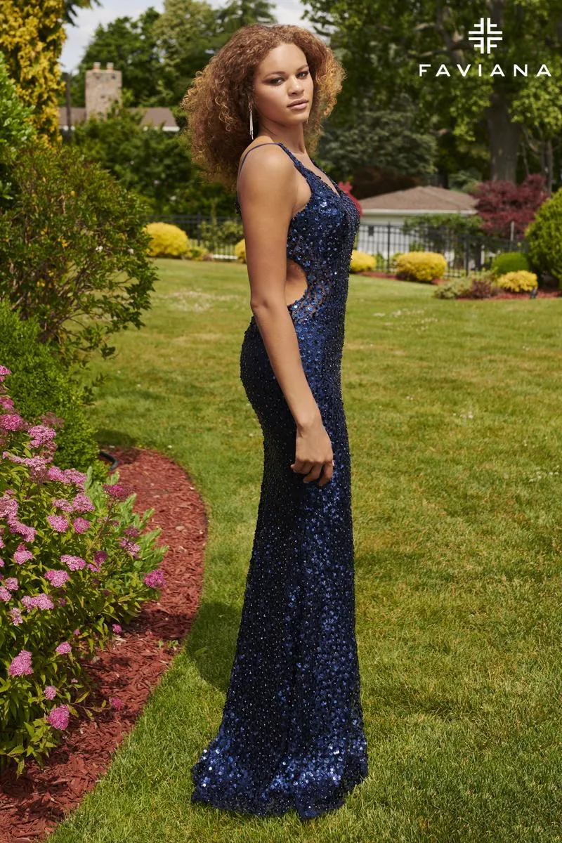 Faviana Cut Out 3D Floral Prom Dress 11032 sold by Terry costa product image thumbnail 5