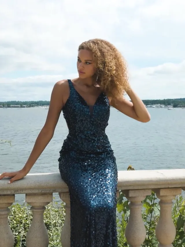 Faviana Cut Out 3D Floral Prom Dress 11032 sold by Terry costa product image thumbnail 2