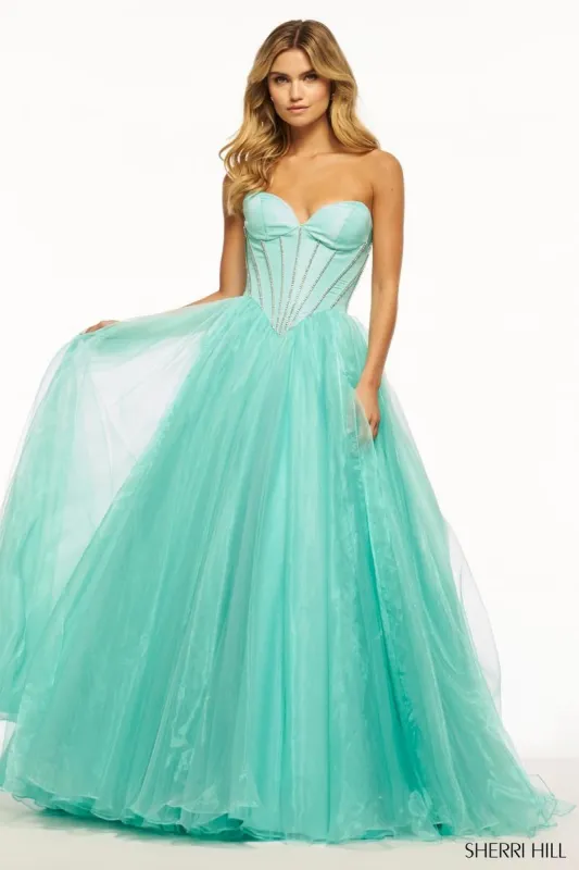 Sherri Hill Strapless Organza Prom Dress 56028 sold by Terry costa