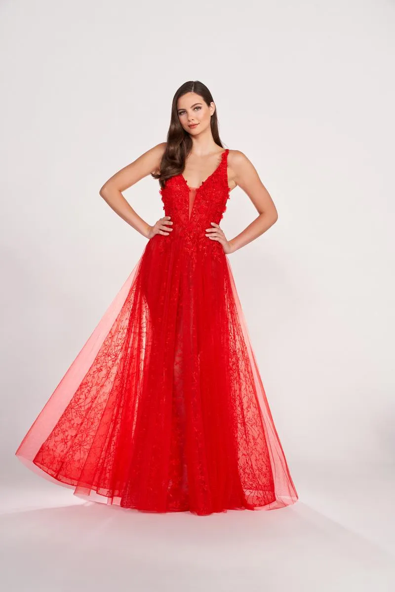 Ellie Wilde 3D Floral Prom Dress EW34070 sold by Terry costa product image thumbnail 4