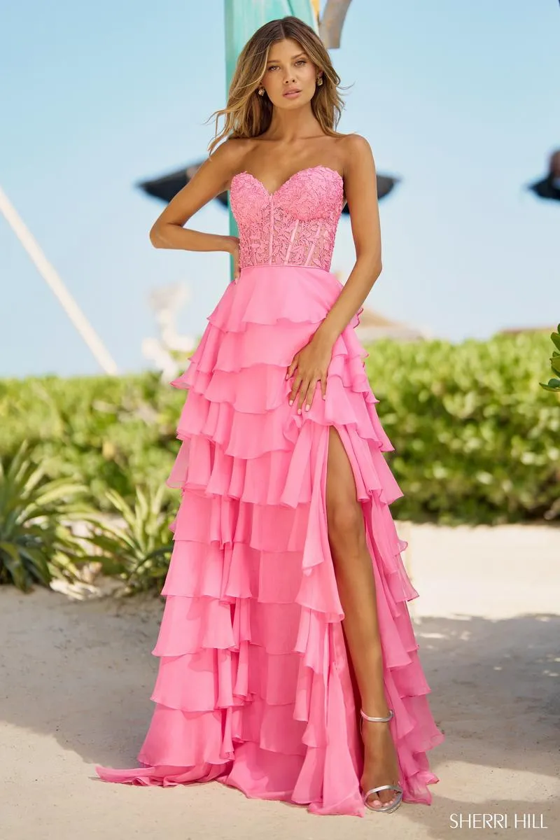 Sherri Hill Ruffle Corset Prom Dress 56162 - B sold by Terry costa