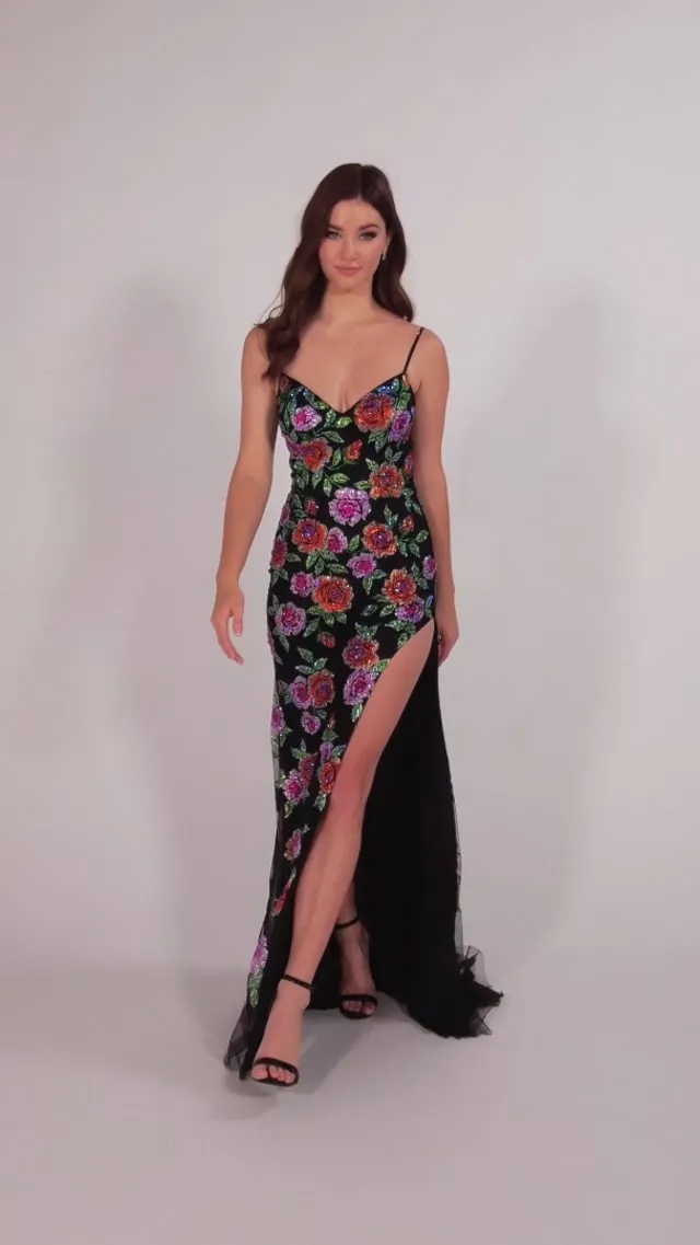 Ellie Wilde Floral Beaded Prom Dress EW35069 sold by Terry costa