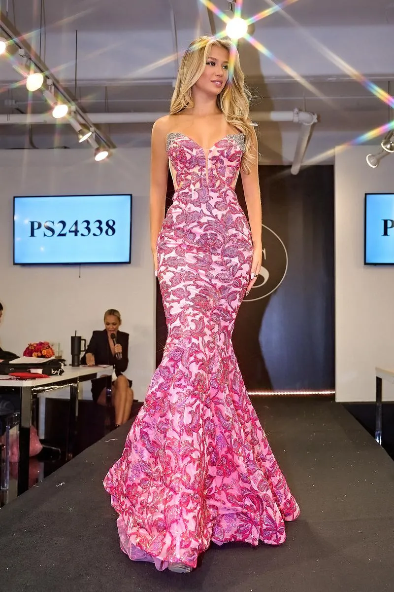 Portia and Scarlett Pattern Sequin Prom Dress PS24338 sold by Terry costa