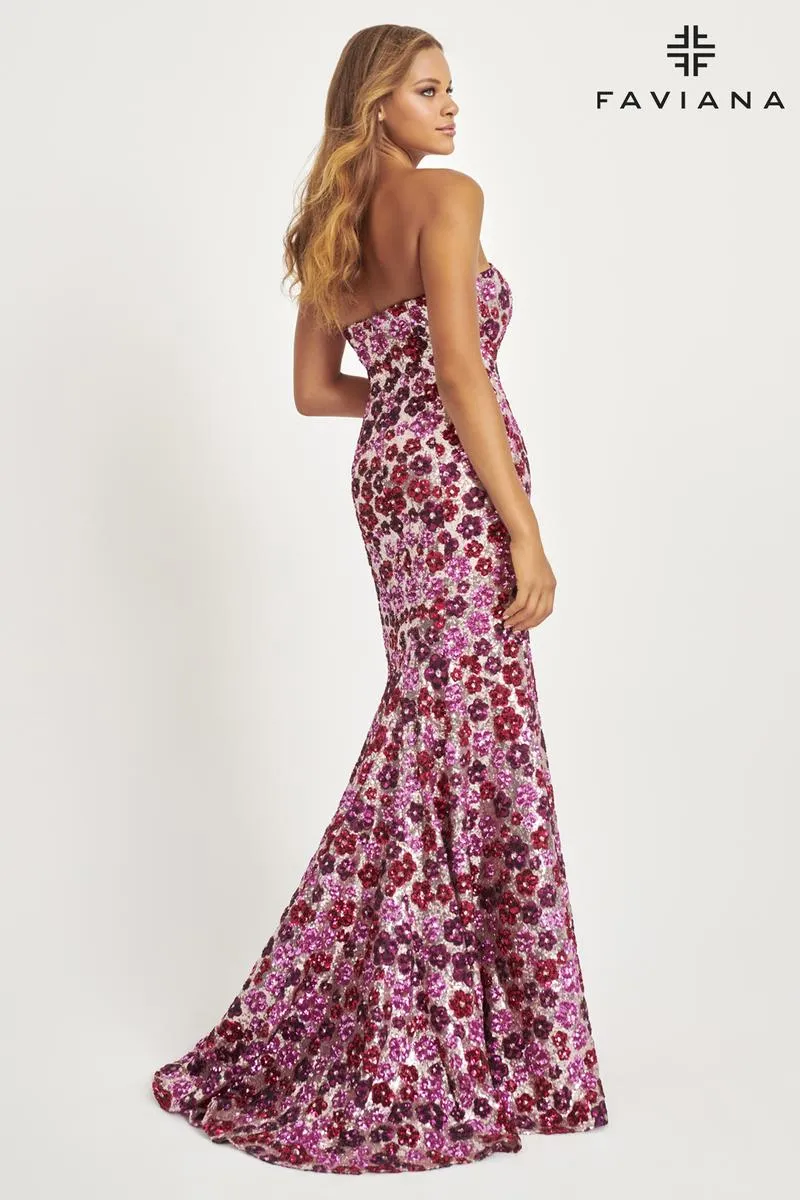 Faviana Floral Sweetheart Prom Dress 11036 sold by Terry costa product image thumbnail 3