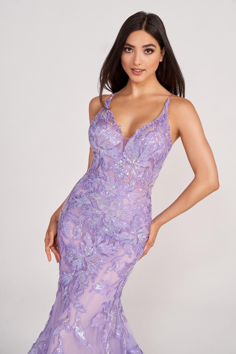 Ellie Wilde Trumpet Lace Prom Dress EW34110 sold by Terry costa product image thumbnail 4