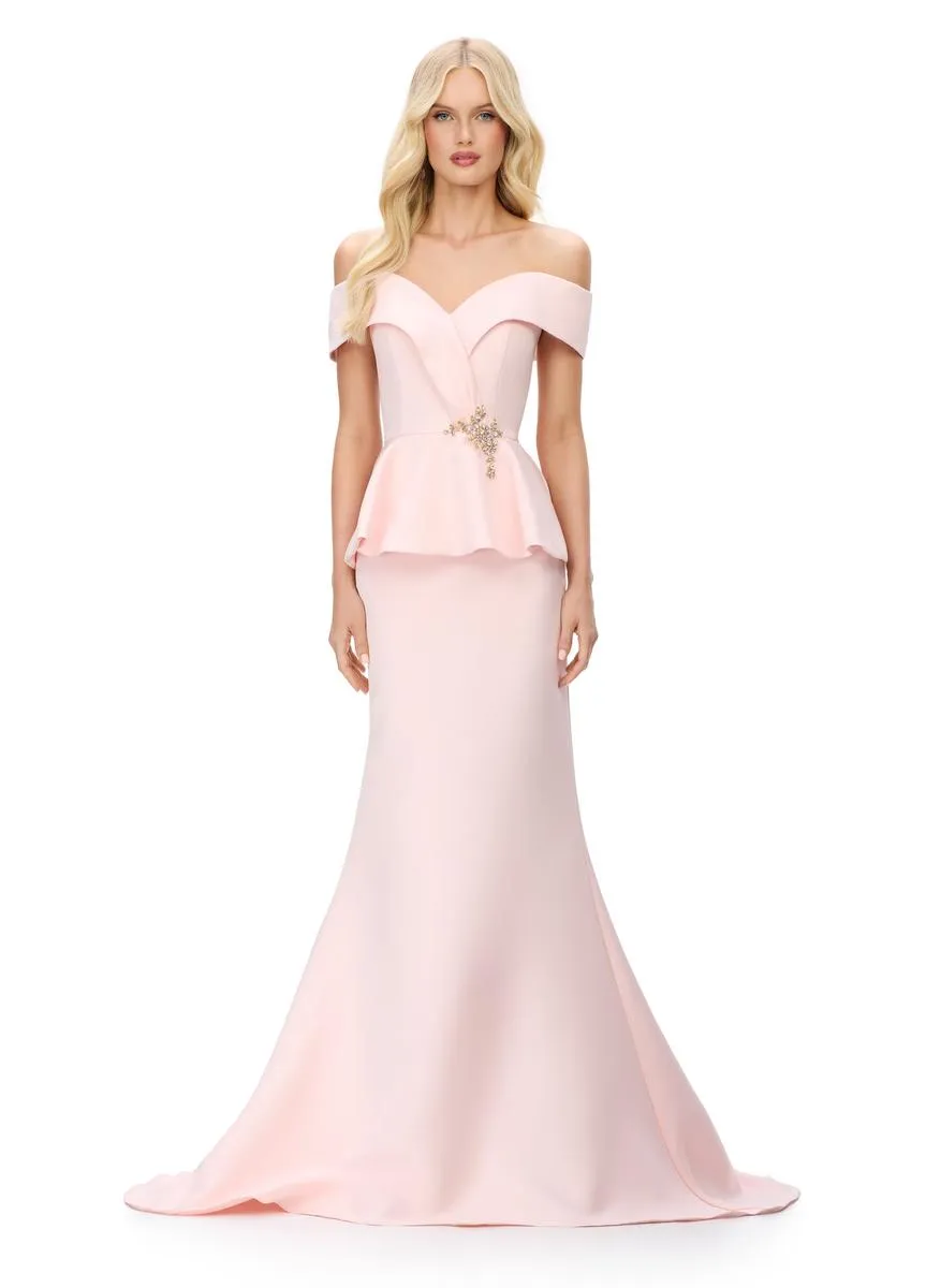 ASHLEYlauren Off Shoulder Evening Dress 11710 sold by Terry costa