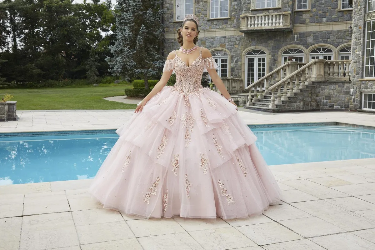 Vizcaya by Morilee Tiered Skirt Quince Dress 89402 made by Mori Lee