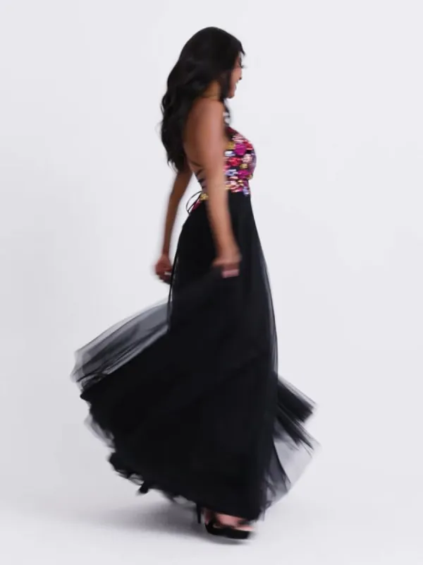 Faviana Floral A-Line Long Prom Dress 11039 sold by Terry costa