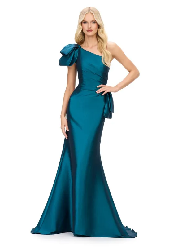 ASHLEYlauren One Shoulder Taffeta Prom Dress 11722 sold by Terry costa